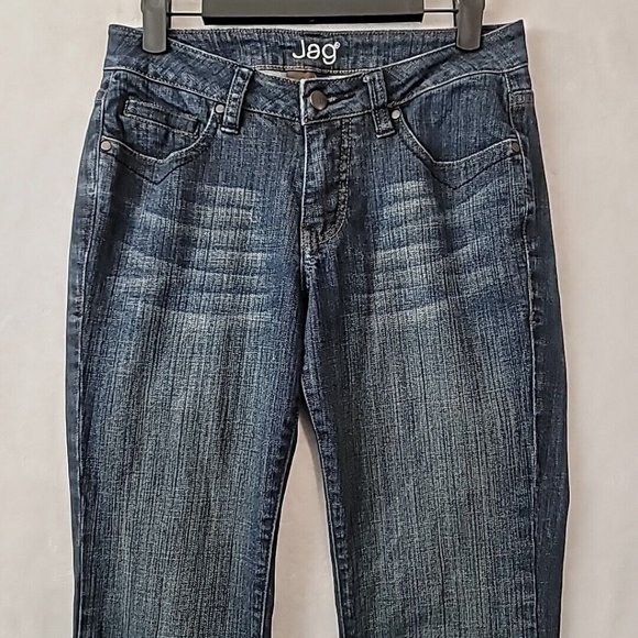 JAG Jeans Women's Size 2 Mid Rise Flare Leg Dark Wash Denim Wide Bell Bottoms - Picture 4 of 16